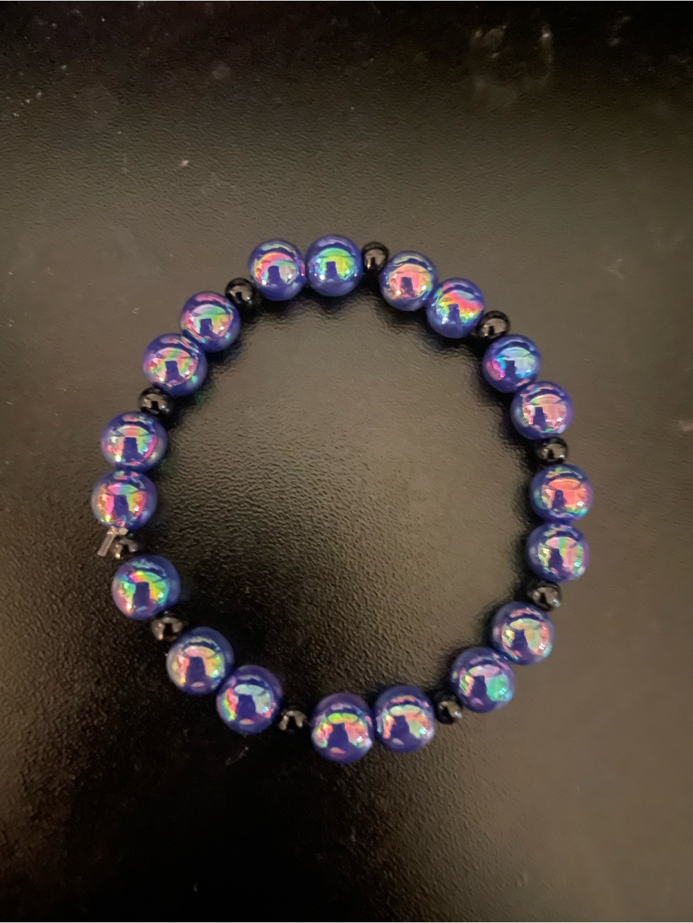 Beaded Iridescent Purple Stretch Bracelet